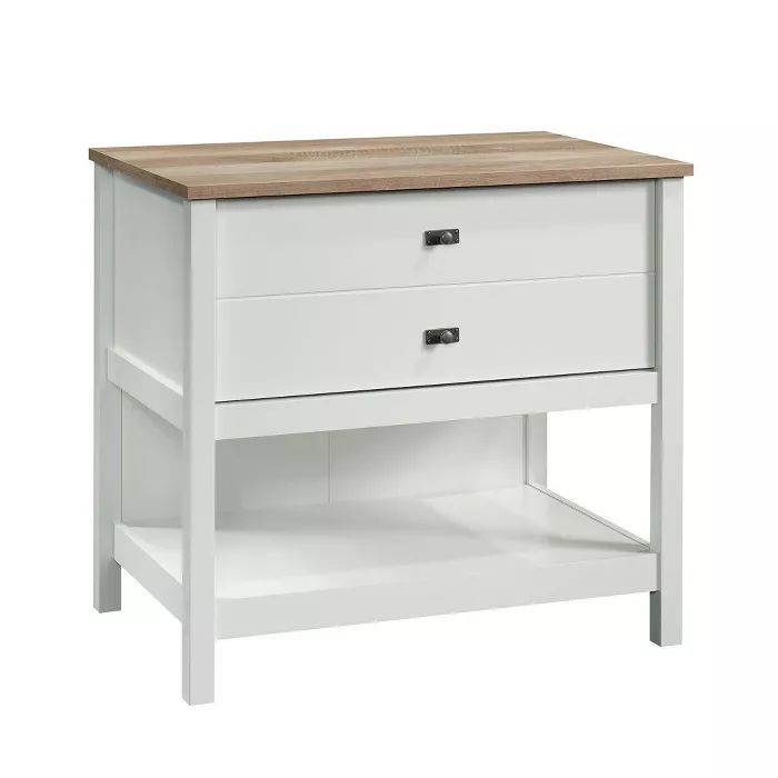 Cottage Road Lateral File Cabinet with Wood Accents and Drawer Soft White - Sauder | Target