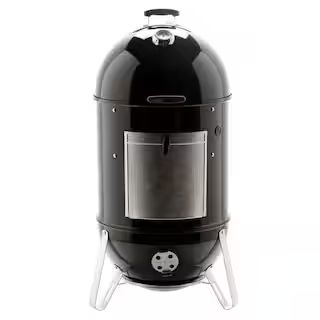 Weber 22 in. Smokey Mountain Cooker Smoker in Black with Cover and Built-In Thermometer 731001 | The Home Depot