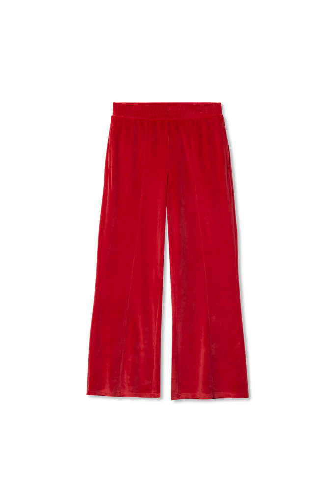 Girls Wide Leg Velour Pants - Lands' End - Red - L | Lands' End (US)