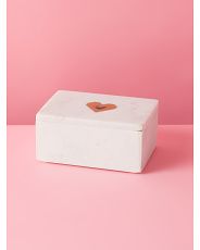 5x7 Marble Decorative Box With Heart Lid | HomeGoods