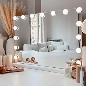 Kottova Vanity Mirror with Lights,Makeup Mirror with Lights, Hollywood Lighted Mirror with 15 Dim... | Amazon (US)