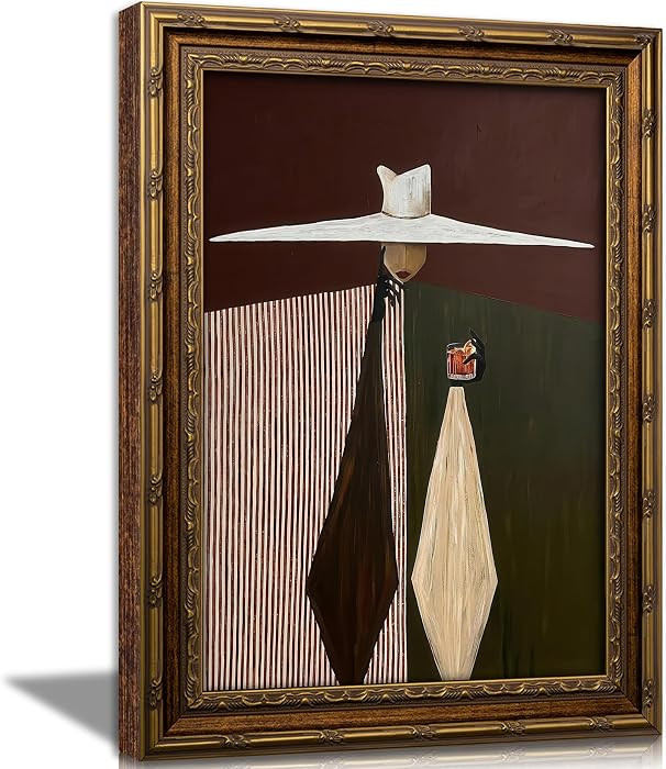 Vintage Gold Framed Abstract Woman Wall Art, Minimalist Portrait Canvas Prints, Neutral Contempor... | Amazon (US)