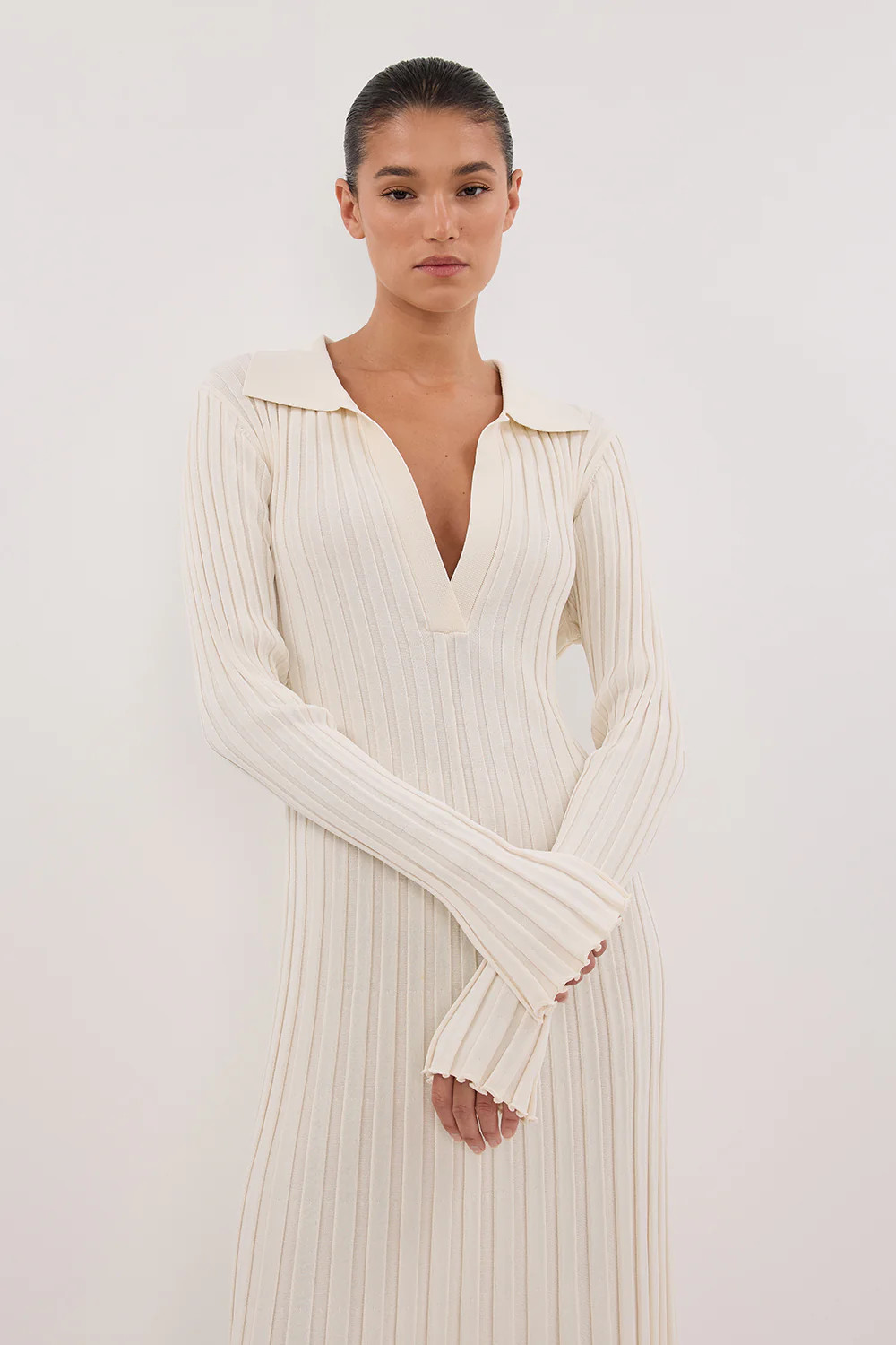 HAL PLASTER LONG SLEEVE MIDI DRESS | DISSH