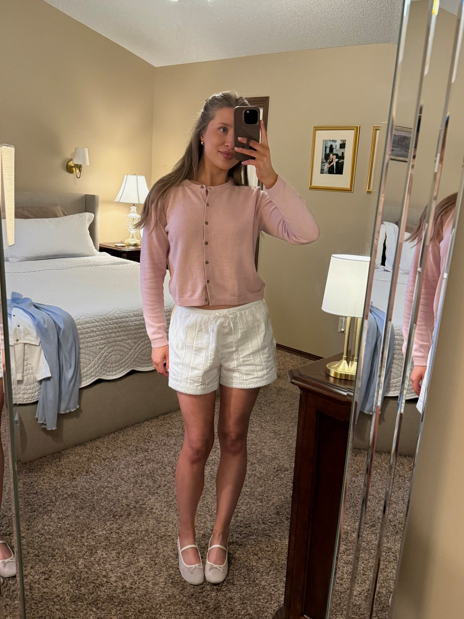 Wearing size S in my Gap 100% cotton relaxed crop cardigan (Also have it in white & love) It’s 20% off rn!
Abercrombie white cotton shorts in size S. I’m 5’7” for reference (Not see through! 25% off sitewide begins 3/12)
Dolce Vita Cadel Ballet Flats in ivory
Baublebar earrings
Amazon claw clip

#LTKSpringSale #LTKSaleAlert #LTKootd