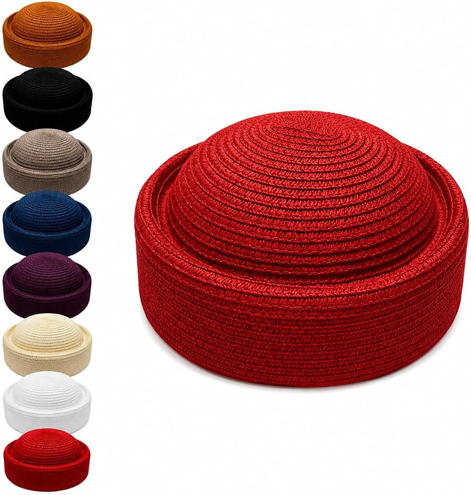 Straw Beret Hat for Women Vintage Church Derby Hat Artist PainterHat Summer Breathable PillboxHat... | Amazon (US)