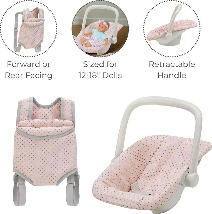 Teamson Kids Olivia's Little World Baby Doll Polka Dot 2-Piece Carrier & Car Seat Set | Nordstrom | Nordstrom