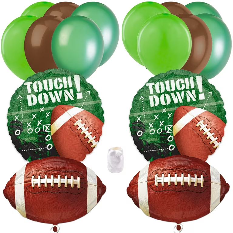 Football Frenzy Party Decoration Bouquet Balloon Pack, 16pc, Green Brown | Walmart (US)