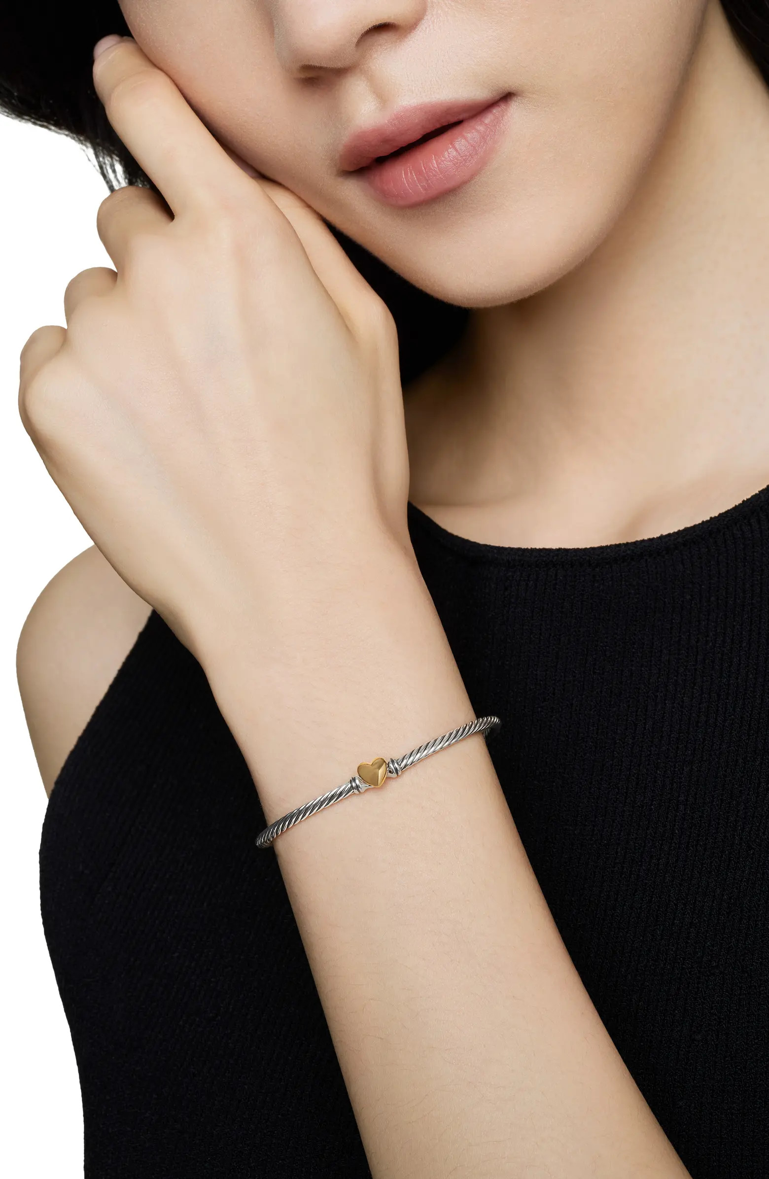 Cable Collectibles® Heart Bracelet with 18K Gold, 3mm | Nordstrom