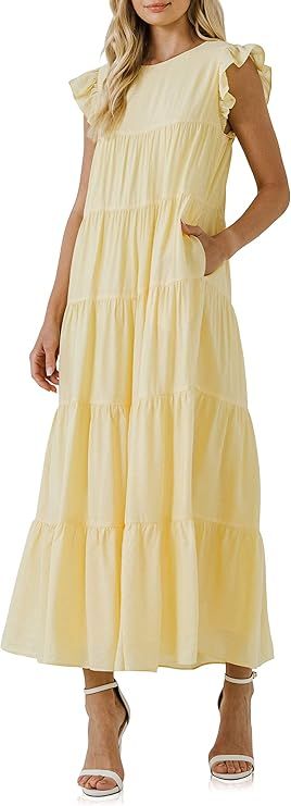 English Factory Women's Tiered Maxi Dress | Amazon (US)