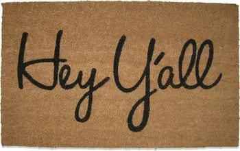 tag Hey Y'All Southern Rectangle Coir Door Mat Beige Indoor Outdoor | Nordstrom | Nordstrom