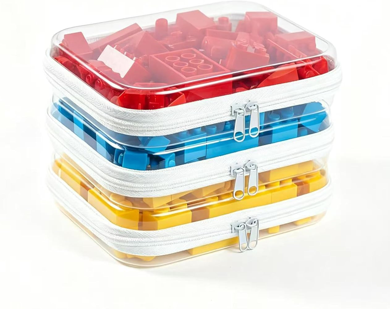 3 Pack Medium Clear Hard Shell Zipper Pouches, 7.8×6.3in (20×16cm) Clear Zipper Bags, Hard Case... | Amazon (US)