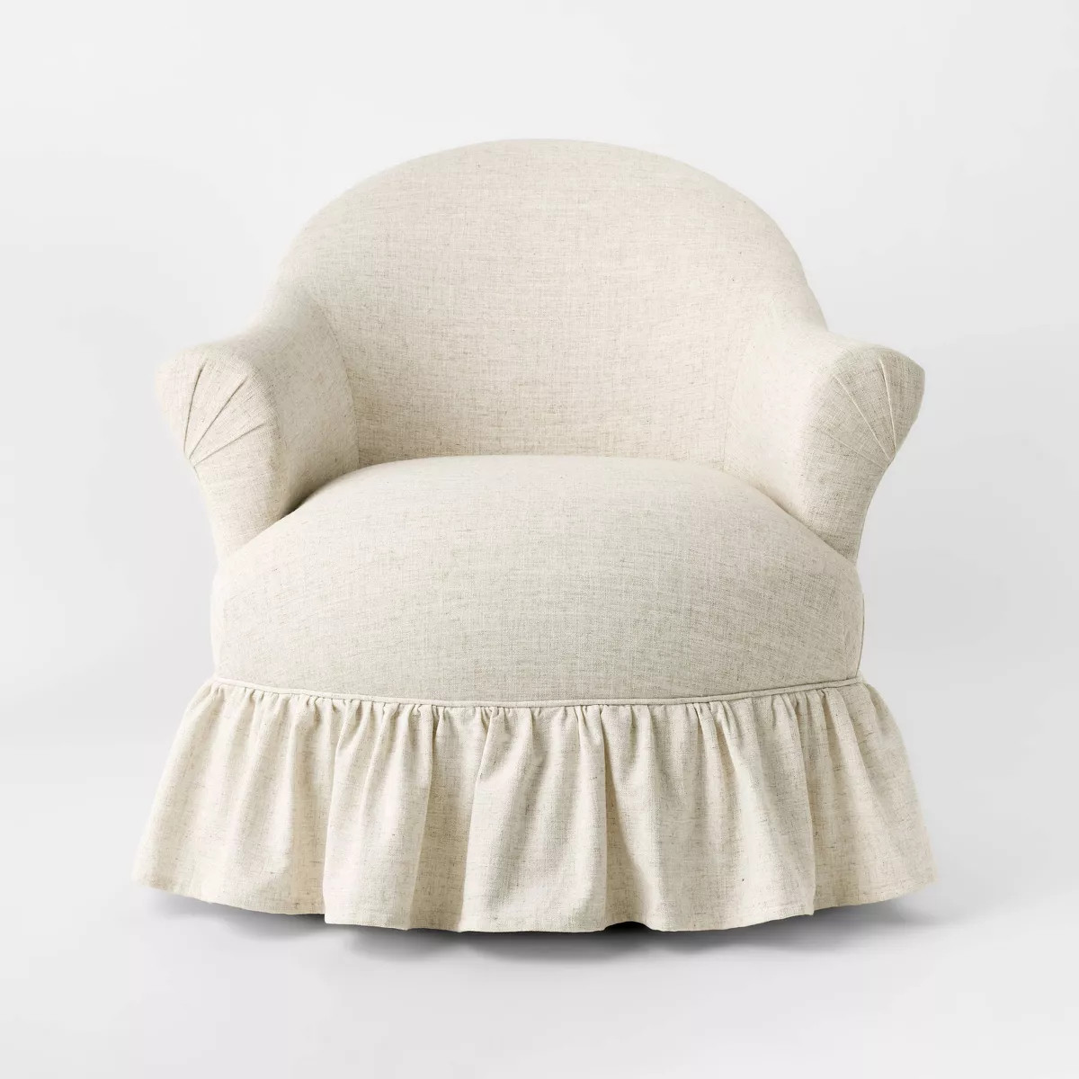 Ruffle Skirt Accent Chair with Swivel Cream Flecked Linen - Threshold™ designed with Studio McG... | Target
