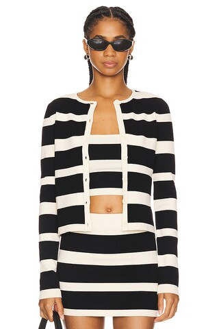 Lovers and Friends Eloise Cardigan in Black & Cream from Revolve.com | Revolve Clothing (Global)