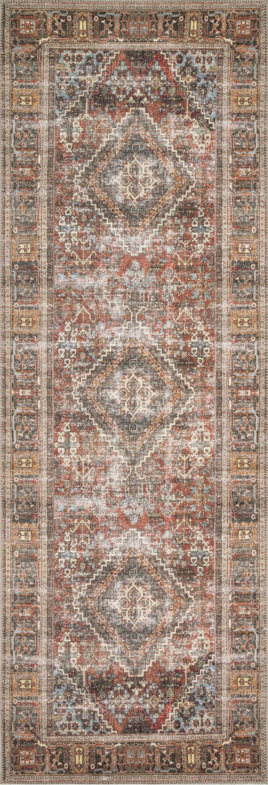 Onderdonk Dark Red/Dark Charcoal/Light Blue Rug | Wayfair North America