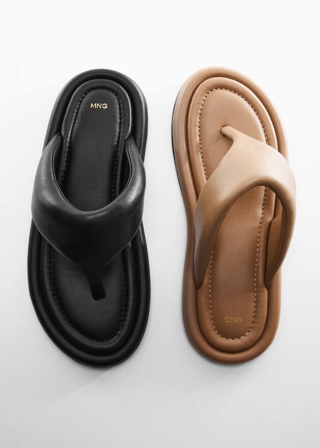 Leather sandals with straps -  Women | Mango USA | MANGO (US)