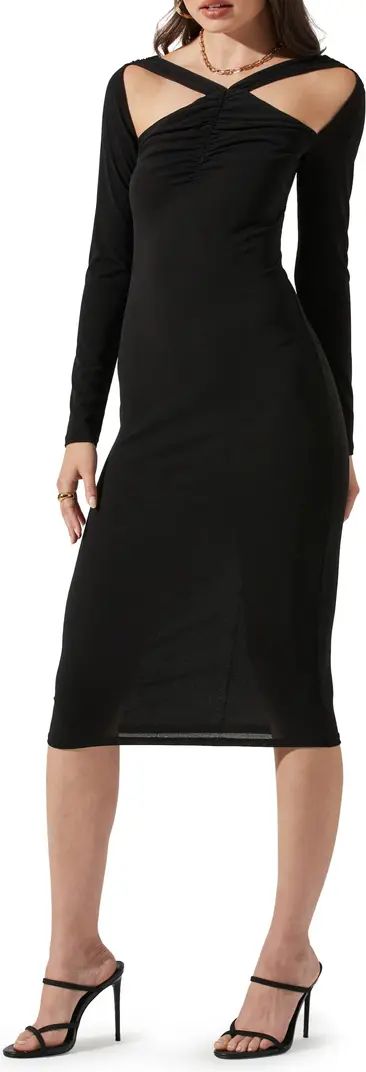 ASTR the Label Cutout Detail Long Sleeve Body-Con Dress | Nordstrom | Nordstrom