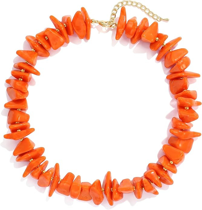 Elegance 11 designs Chunky Heart Necklace for Women, Colorful Acrylic Beaded Statement Puff Heart... | Amazon (US)