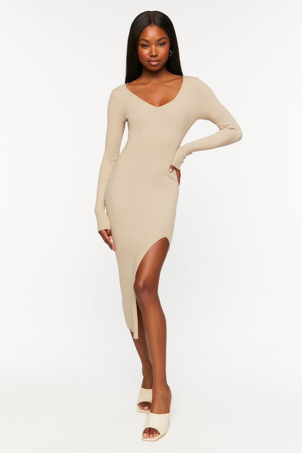 Ribbed Sweater-Knit Midi Dress | Forever 21 (US)