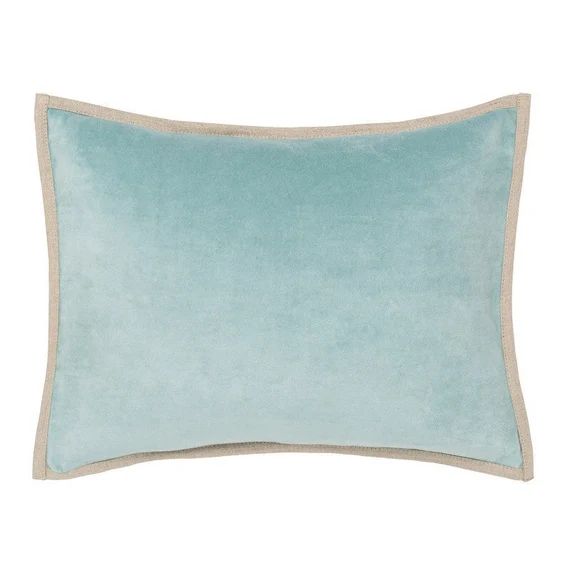 Pillow cover Aqua Duck Egg Blue with Linen flange Designer | Etsy | Etsy (US)