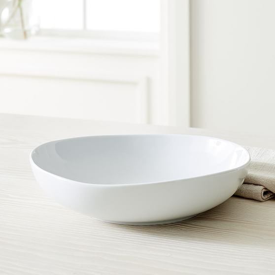 Organic Shaped Large Serve Bowl, White | West Elm (US)