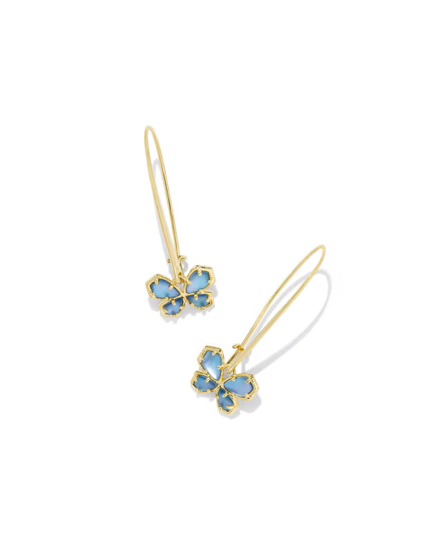 Mae Gold Butterfly Wire Drop Earrings in Indigo Watercolor Illusion | Kendra Scott