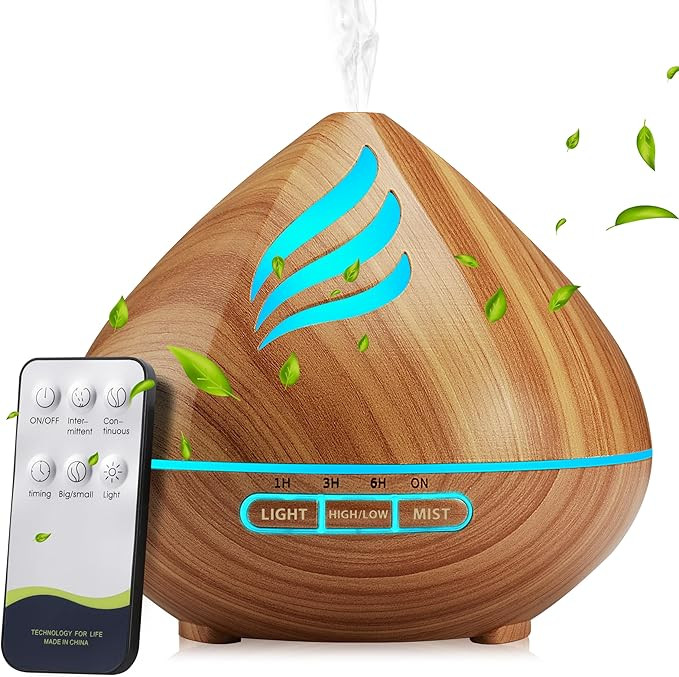Essential Oil Scent Diffuser: 500ML Aroma Diffuser with Remote Control, Large Fragrance Aromather... | Amazon (US)