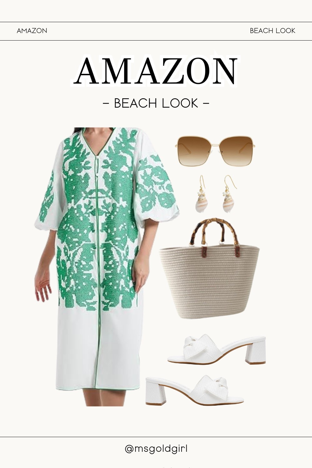 Amazing beach look! A gorgeous green and white dress for your next beach vacation! 

#LTKTravel #LTKSeasonal #LTKOver40