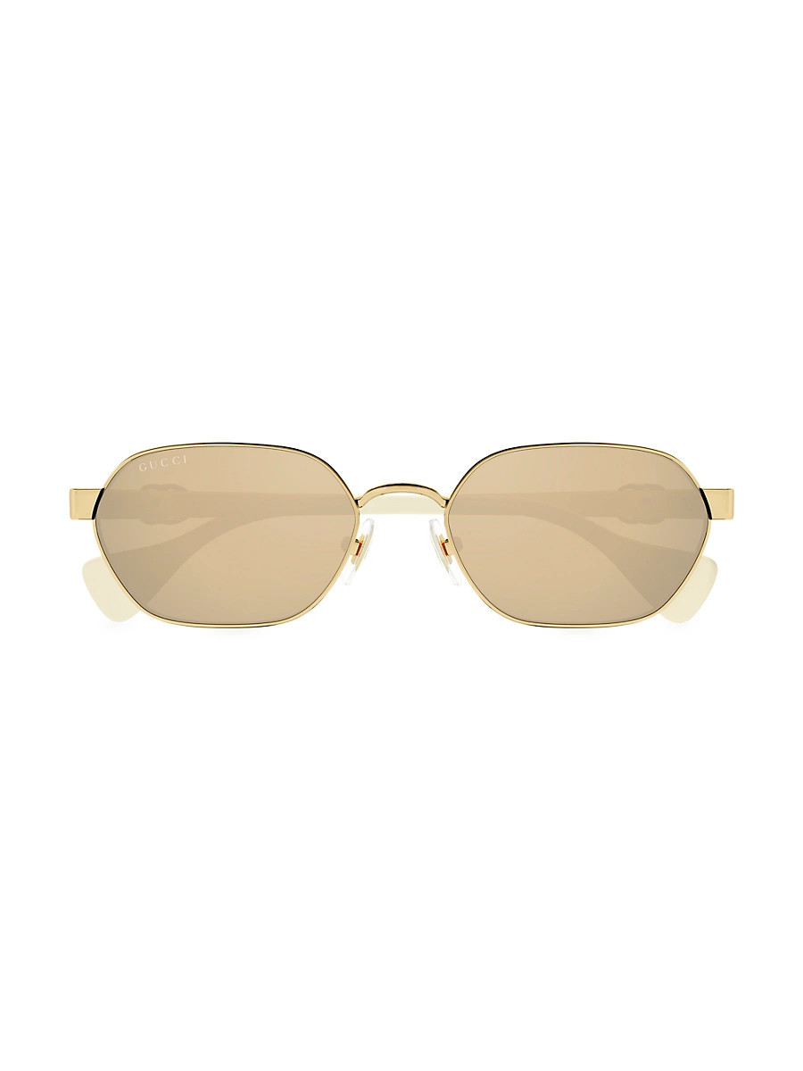 Women's Mini Running 56MM Oval Sunglasses - Gold Ivory Yellow | Saks Fifth Avenue