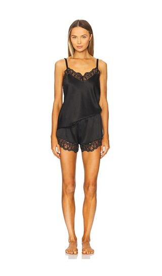 Gabby Charmeuse Cami & Tap in Black | Revolve Clothing (Global)