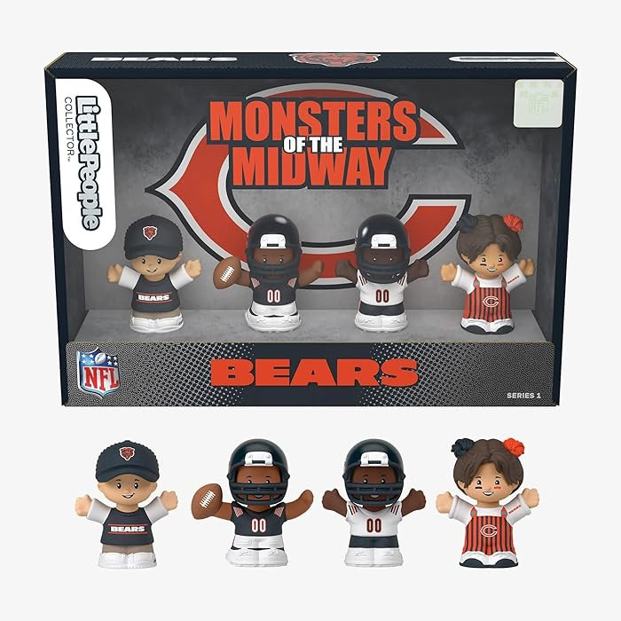 Little People NFL 4 Piece Collector Figure Box Team Set, Team Colors, One Size (Chicago Bears) | Amazon (US)
