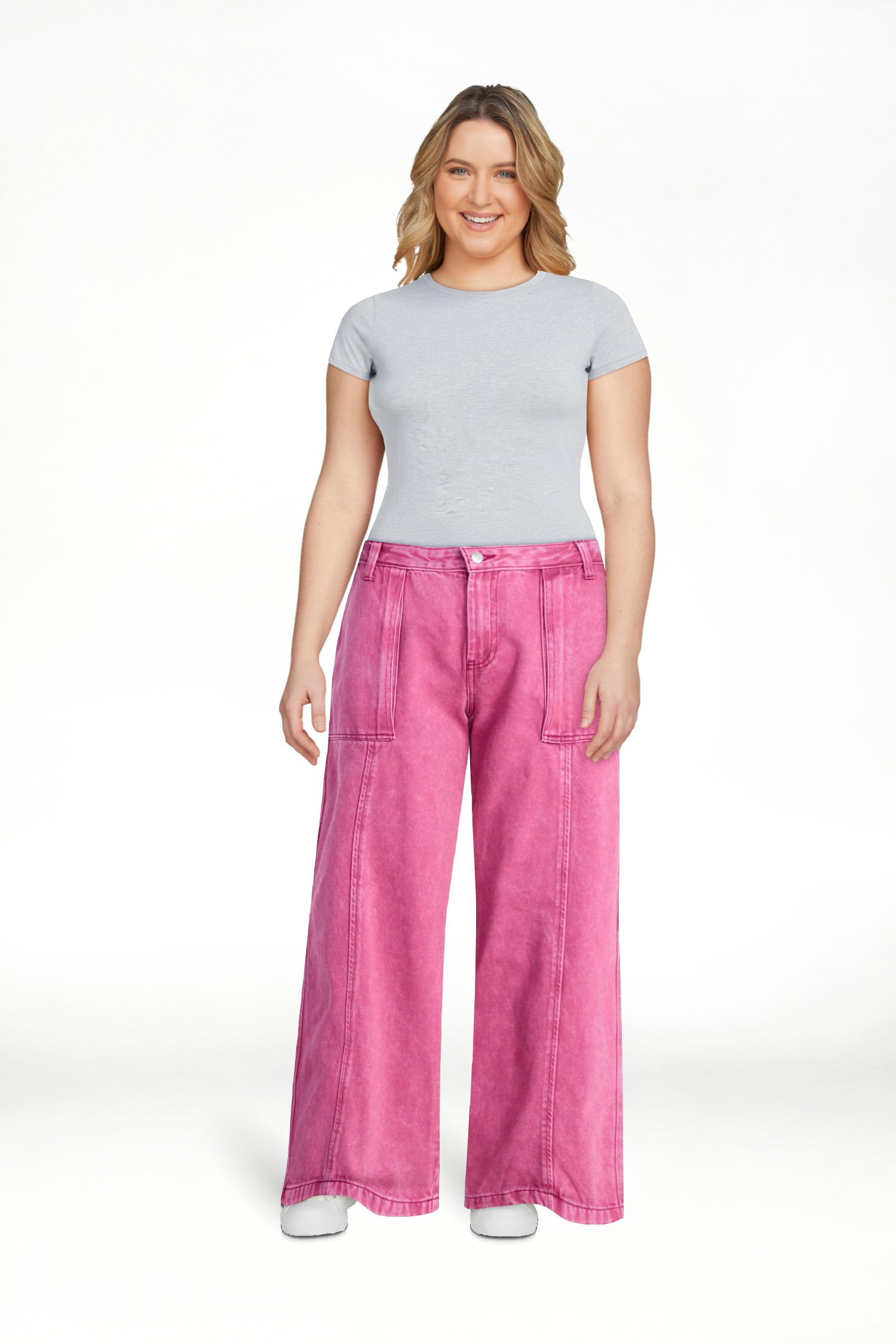 Scoop Women’s and Women's Plus Slouchy Wide Leg Jeans with Utility Pockets, Sizes 0-26W | Walmart (US)