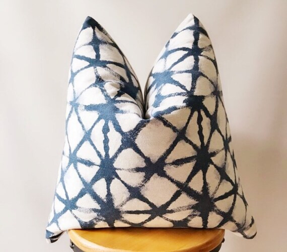 Natural and indigo pillow cover , for sofa pillow cover | Etsy (US)