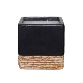 MPG (Set of 2) Matte Black Square Twisted Seagrass Citronella Candle with Faux Band PCW2185MB - T... | The Home Depot