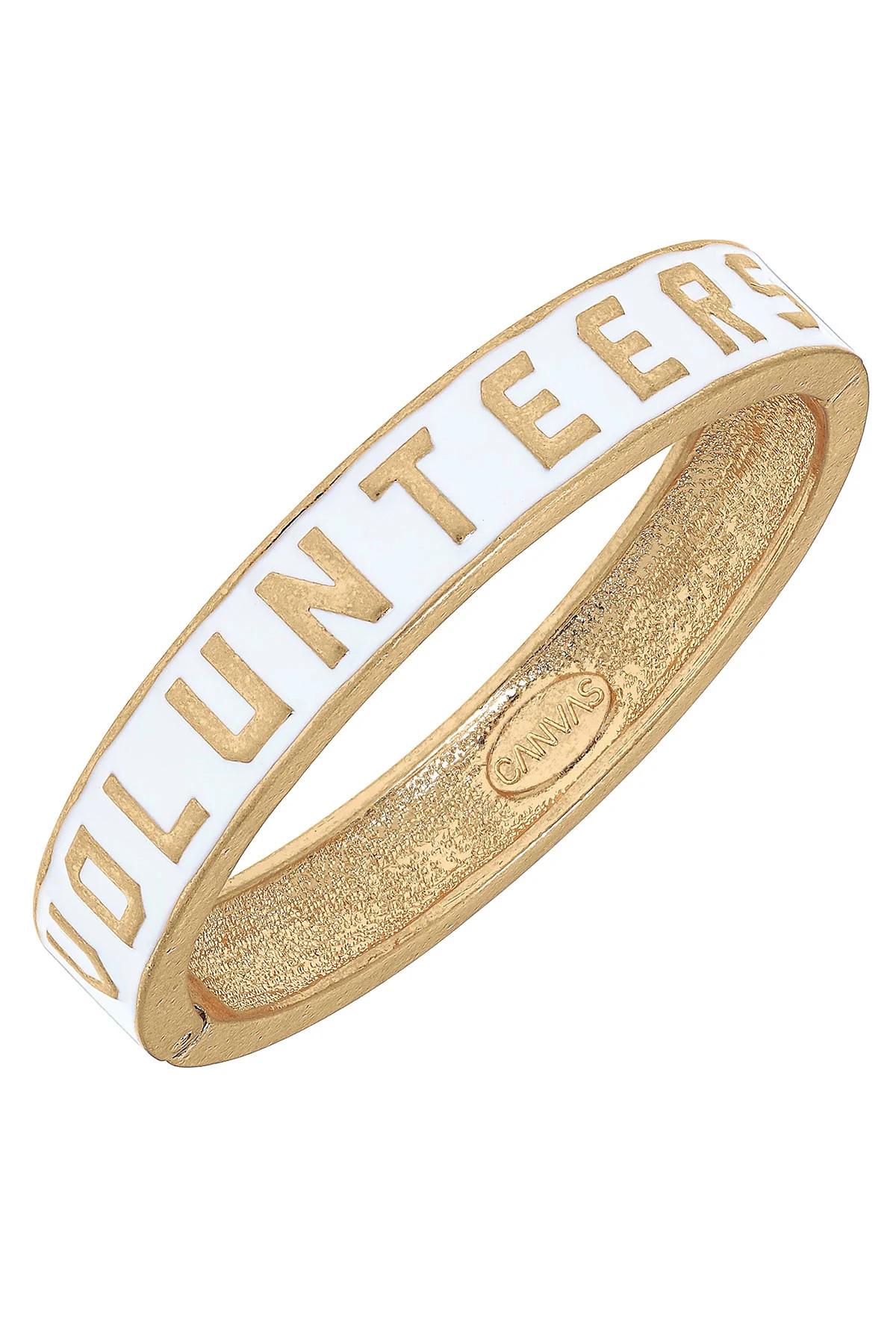 Tennessee Volunteers Enamel Hinge Bangle in White | CANVAS