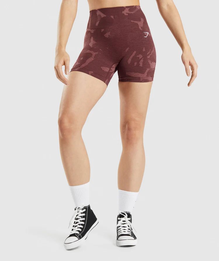 Gymshark Adapt Camo Seamless Shorts - Savanna | Cherry Brown | Gymshark US
