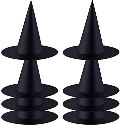 Tatuo Halloween Witch Hat Witch Costume Accessory for Halloween Christmas Party, Black (8 Pieces) | Amazon (US)