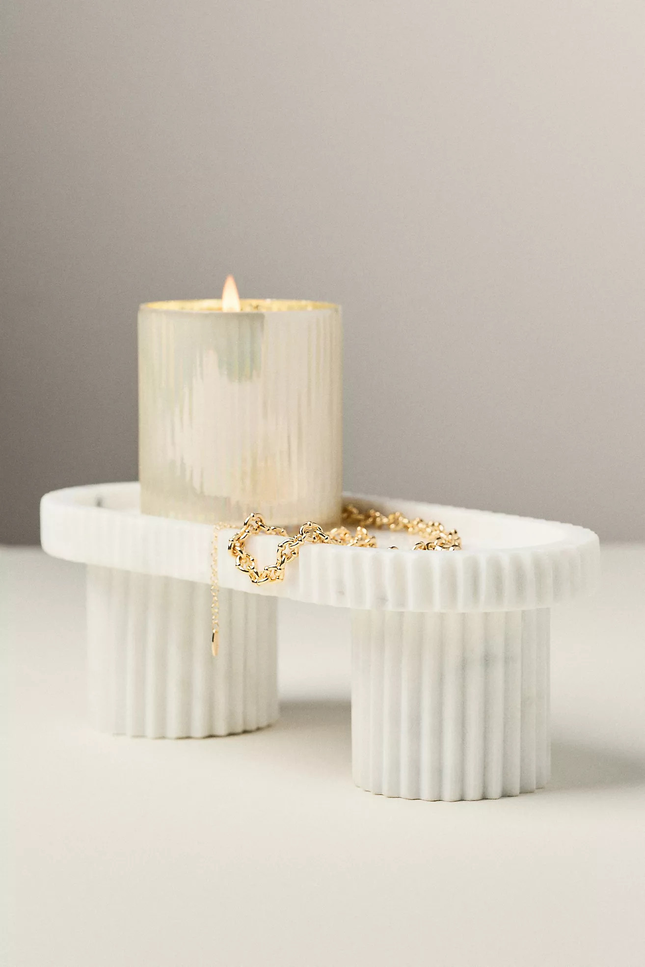 Ribbed Footed Marble Tray | Anthropologie (US)