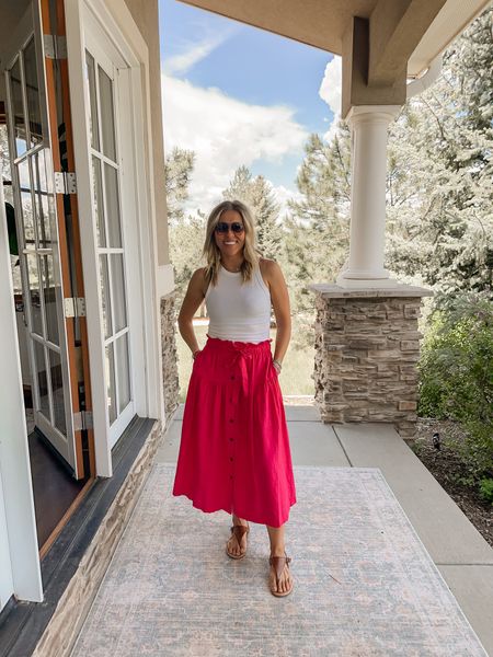 Wearing small in this pink skirt from Target!! 

Summer outfit, Target style 

#LTKSeasonal #LTKFestival #LTKFindsUnder50