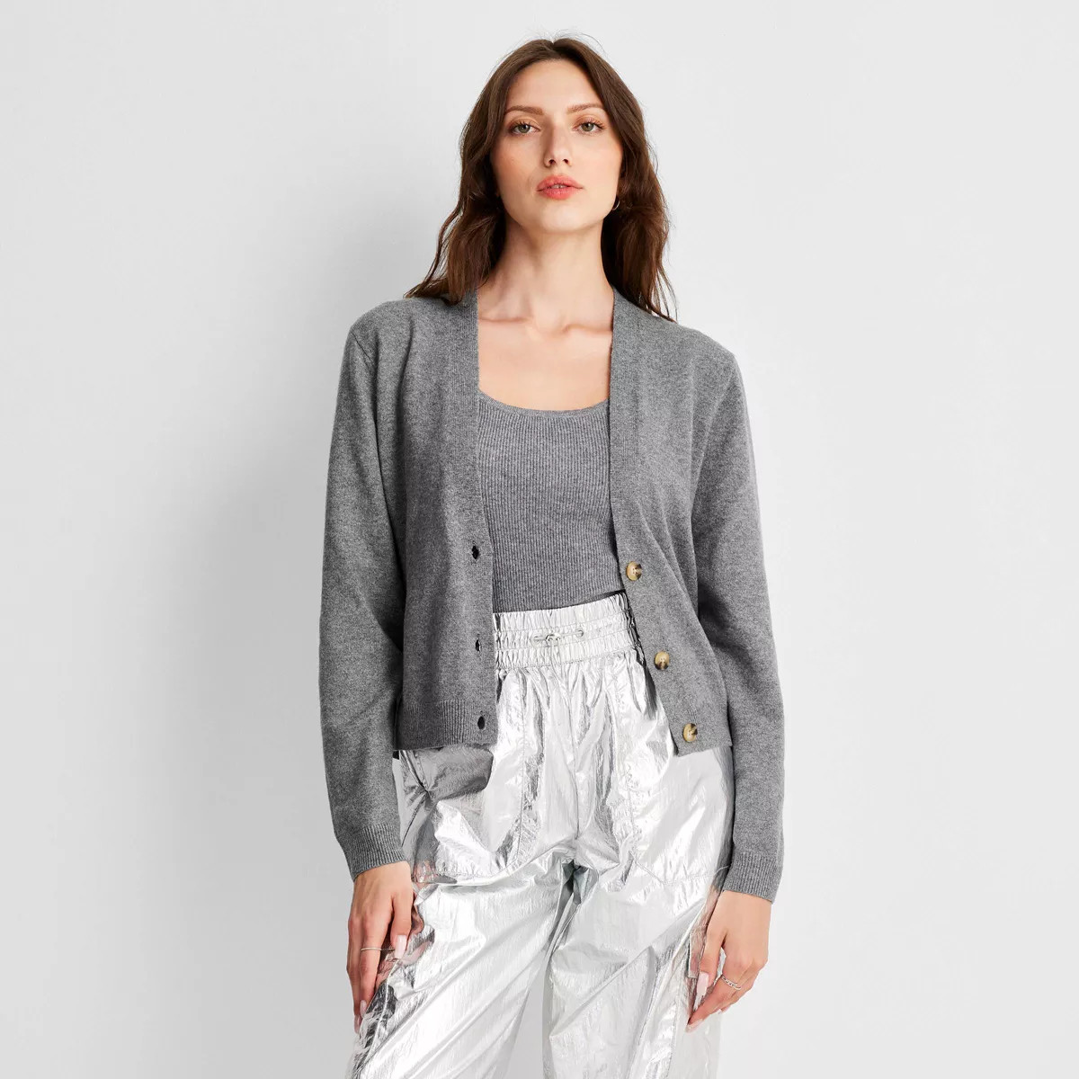 Women's Cardigan - A New Day™ Olive Green L | Target