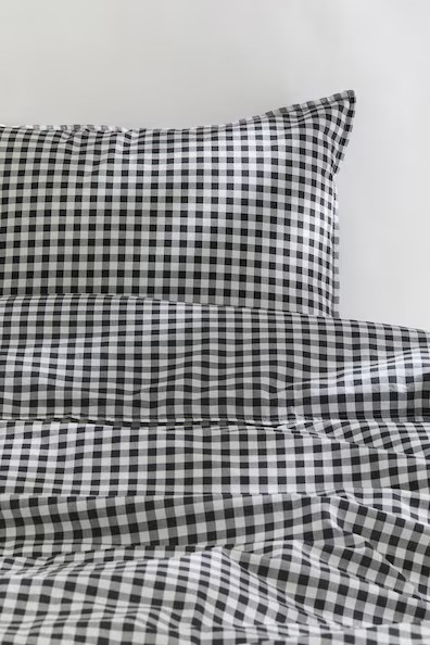 H & M - Patterned Twin Duvet Cover Set - Gray | H&M (US + CA)