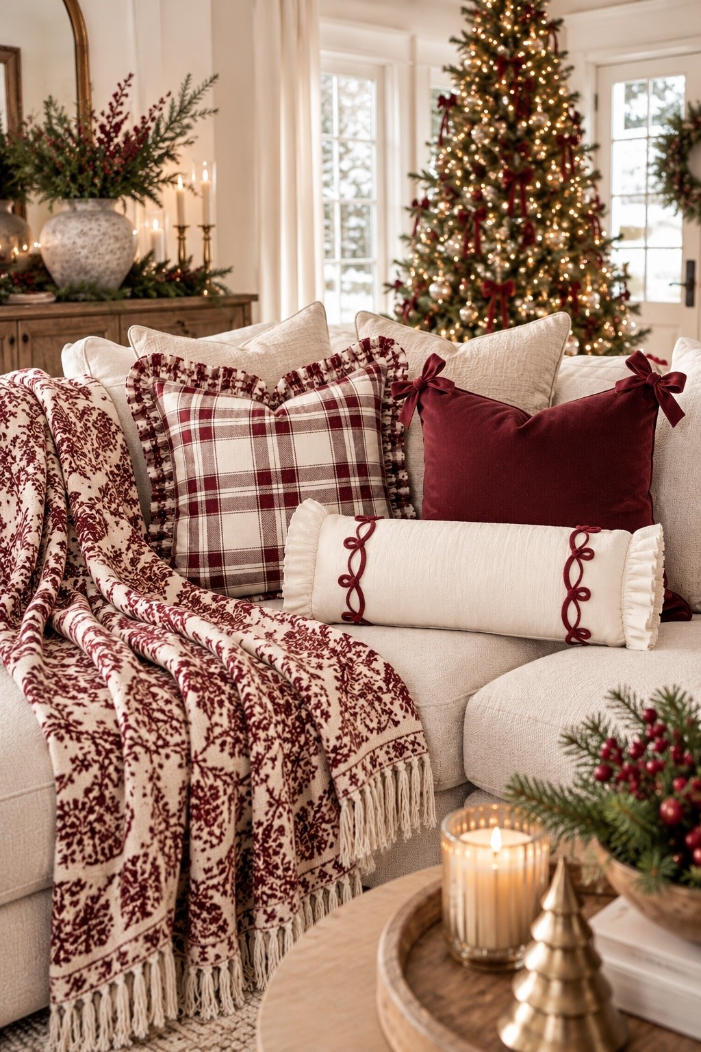 Walmart Christmas pillows are here 🎄🤎 These new My Texas House finds are SO good this year! I love the mix of burgundy plaid, velvet bows, and the sweetest bow-detail lumbar pillow. The rich burgundy + creamy neutrals make it easy to create a cozy, collected Christmas look without going over-the-top. Perfect for a sofa, accent chair, or holiday bedroom. ✨

Walmart Christmas decor | My Texas House Christmas | Walmart Christmas pillows | burgundy Christmas decor | cozy Christmas living room | neutral Christmas decor | Christmas home finds

#LTKSaleAlert #LTKSeasonal #LTKHome