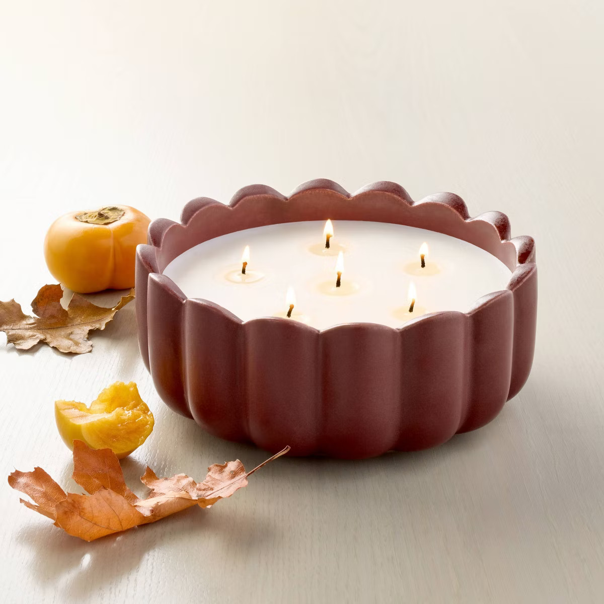 6 Wick Ceramic Scalloped Rim Jar Candle 42oz - Hearth & Hand™ with Magnolia | Target