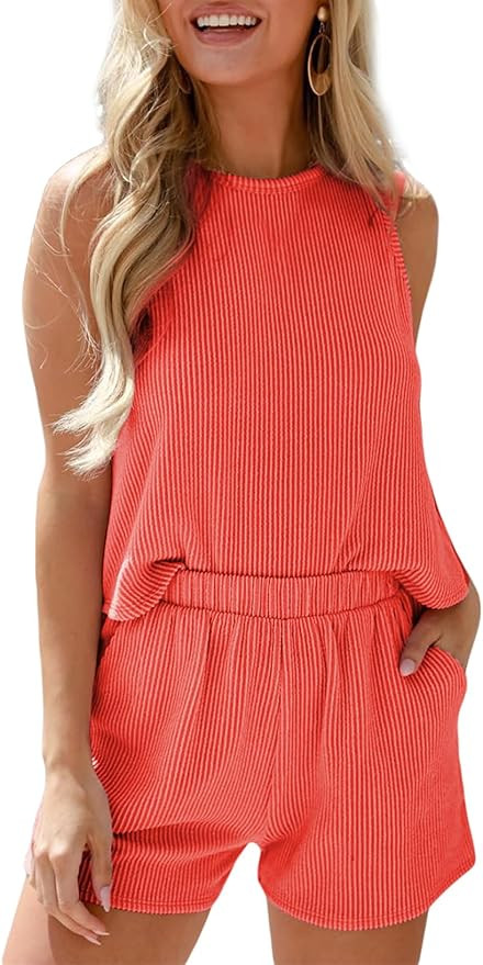 SHEWIN Women's Summer 2 Piece Outfits Shorts Sets Matching Set Loungewear 2026 | Amazon (US)