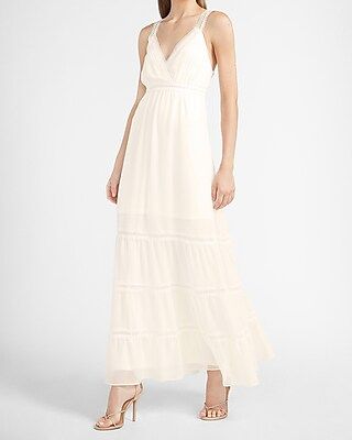 Tiered Lace Pieced Maxi Dress | Express