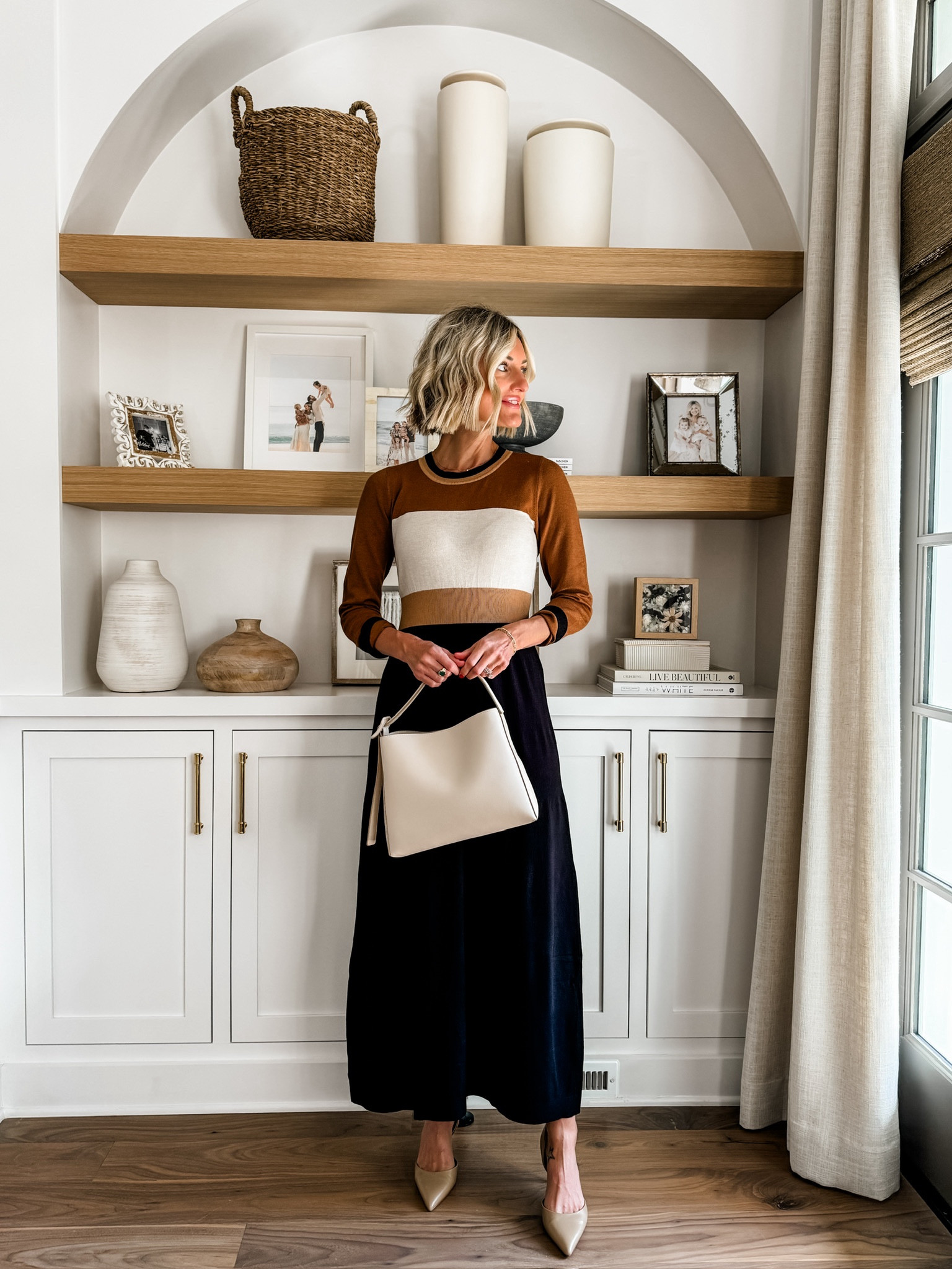 Such a pretty sweater dress! Wearing XS! 

Loverly Grey, Loft finds, fall outfits, workwear, sweater dress, fall looks 

#LTKSeasonal #LTKWorkwear #LTKSaleAlert