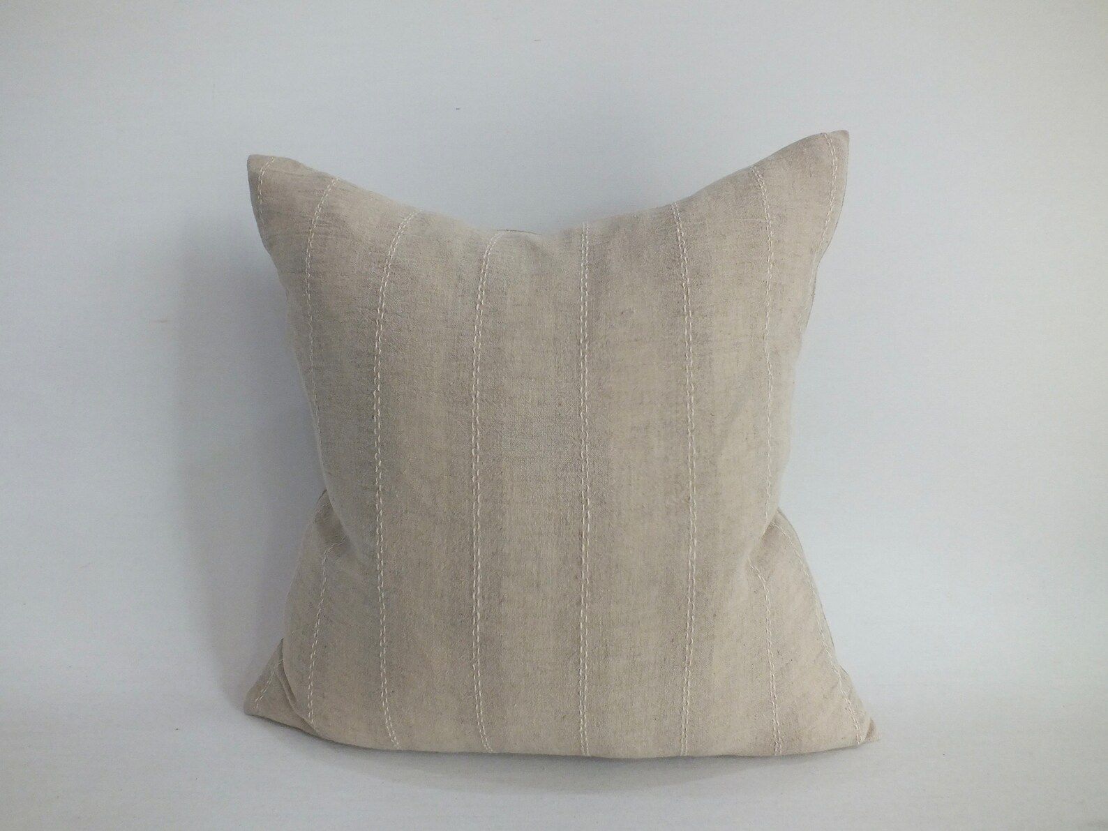 Brown Beige Cream Striped Woven Sashiko Sofa Pillow Cover - Etsy | Etsy (US)