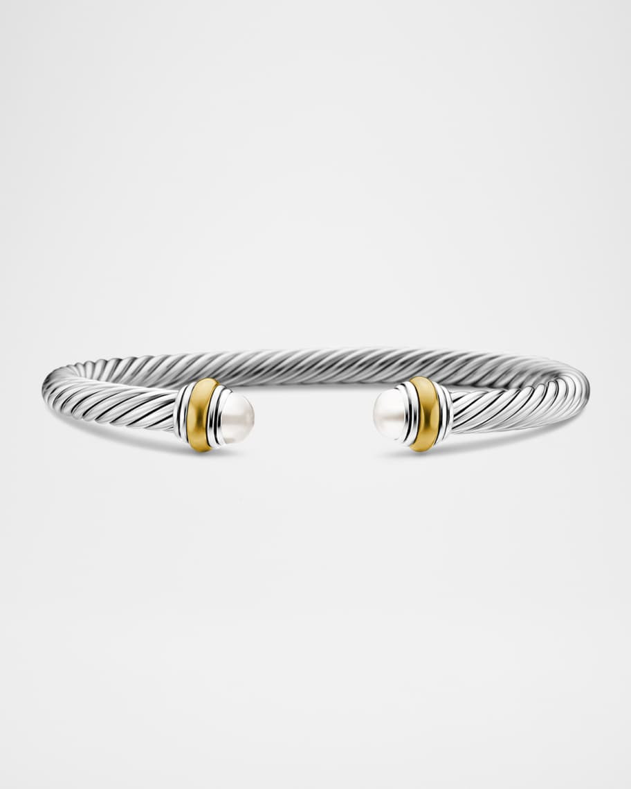 David Yurman Cable Bracelet with Gemstone in Silver with 14K Gold, 5mm | Neiman Marcus