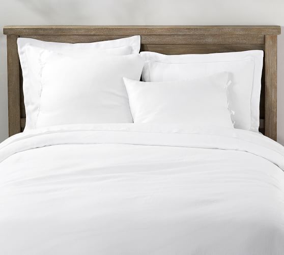 Belgian Flax Linen With Ties Duvet - White | Pottery Barn (US)