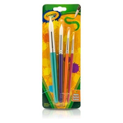 Crayola Big Brushes Assorted Round Tips 4ct | Target