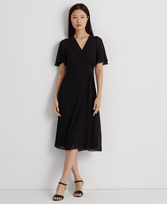Women's Belted Georgette Dress | Macy's